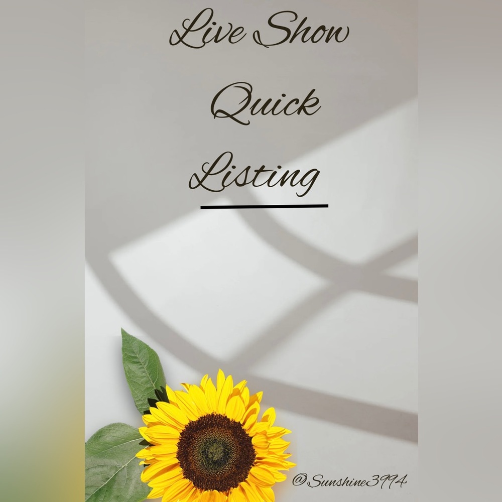 Live show Quick Listing (08/25th)